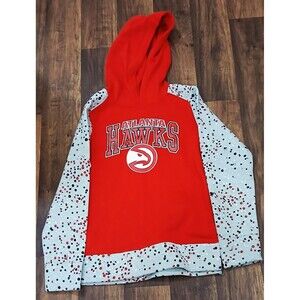 NWOT! NBA Atlanta Hawks Girl's Sweatshirt Hoodie Size Large 10/12 Red Confetti